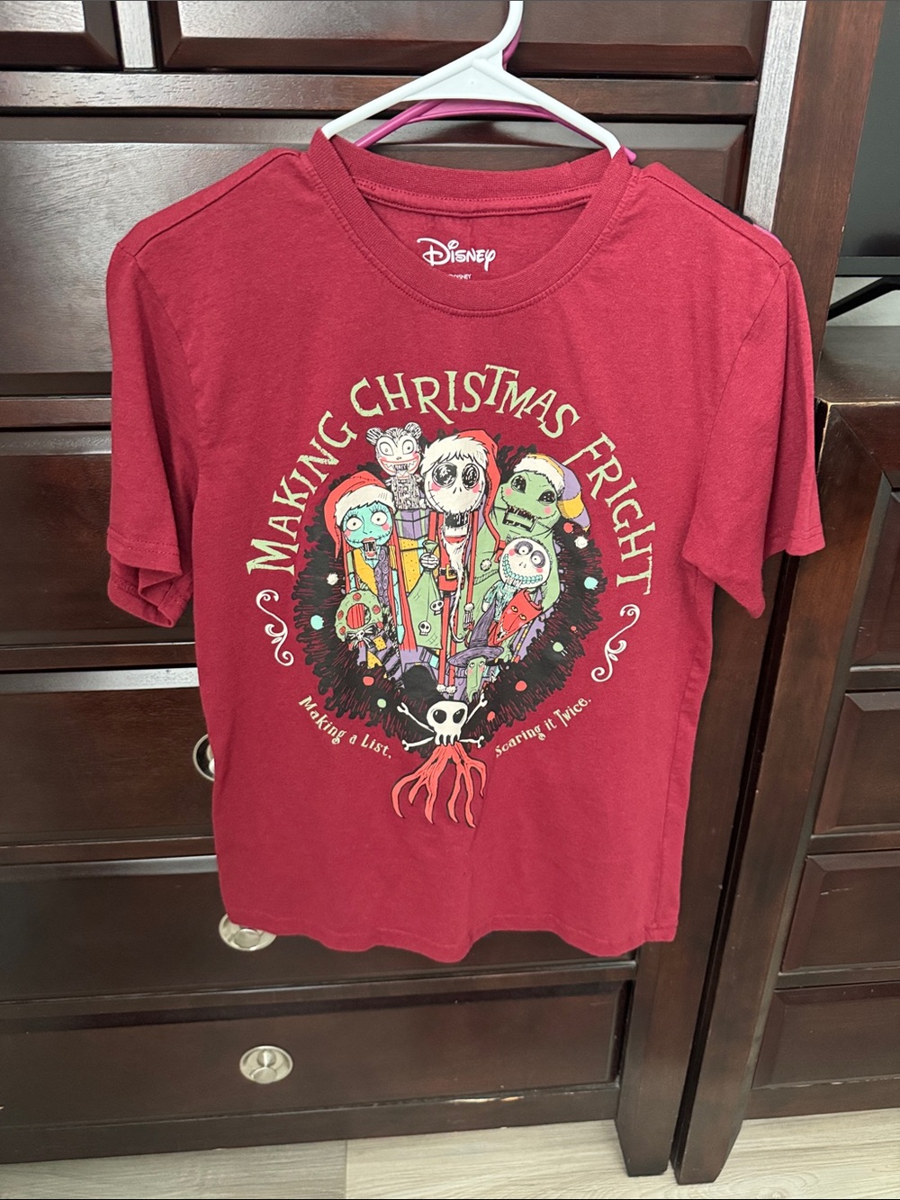 Disney Red Nightmare before Christmas 'Making Christmas Fright' Graphic tee